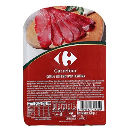 Carrefour Çemeni Sıyr.dana Pastırma 120
