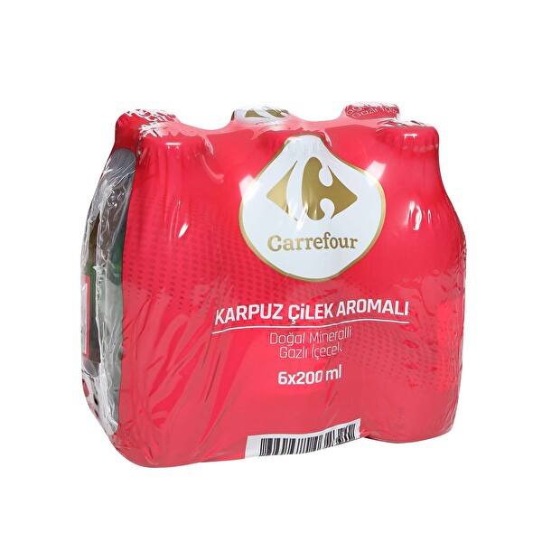 Carrefour Karpuz Çilek Aromalı Doğal Mineralli 6x200 Ml