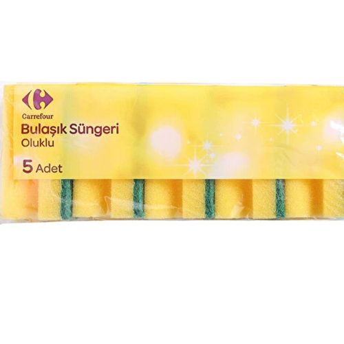 Carrefour Yeşil Oluklu Bulaşık Süngeri 5li