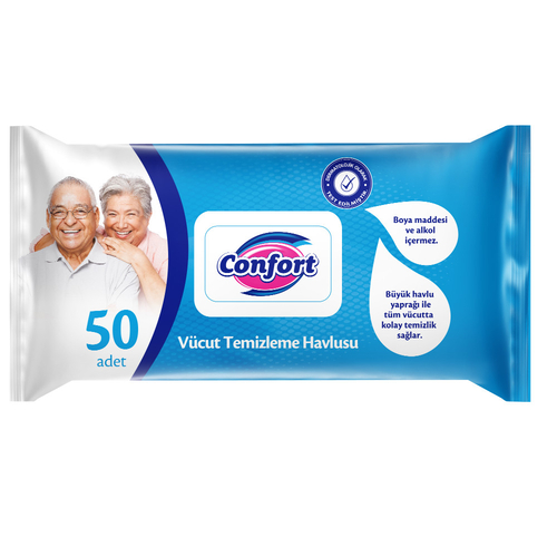Confort Vücut Temizleme Havlusu 50 Adet