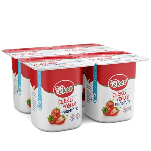 Eker Çilekli Probiyotik Yoğurt 4x100 Gr