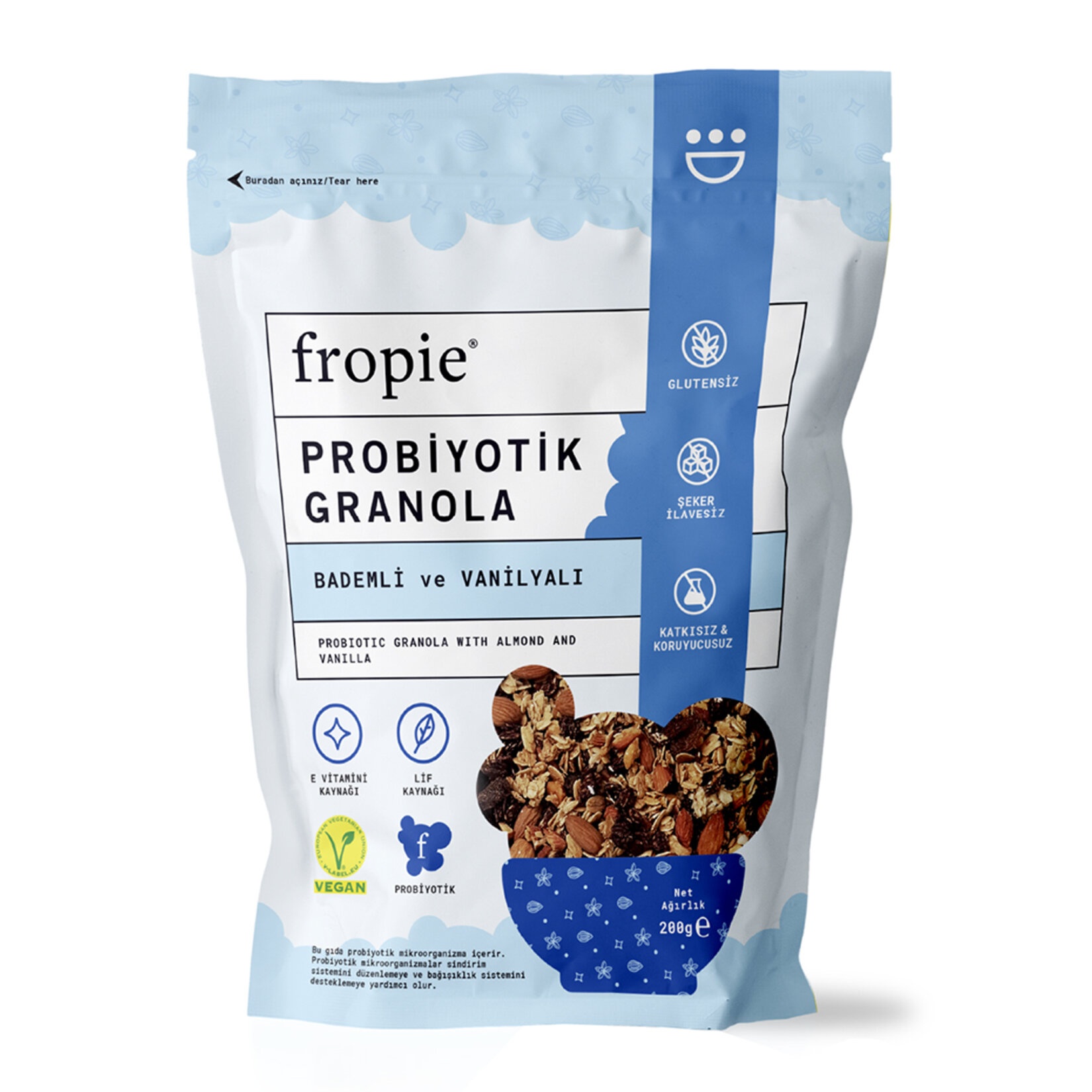 Fropie Badem & Vanilya Probiyotik Granola 200 Gr