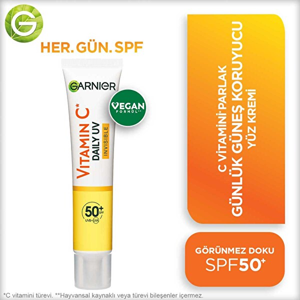 Garnier C Vitamini Yüz Güneş Koruyucu Görünmez 40 Ml