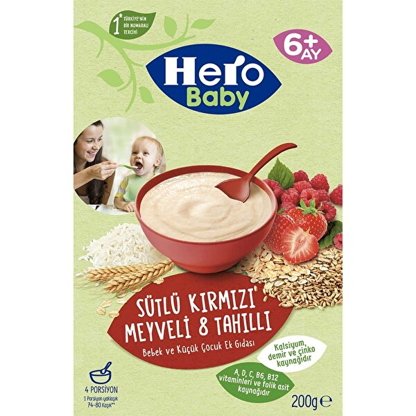 Hero Sütlü Kırmızı Meyve 8 Tahıllı 200 Gr