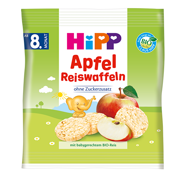 Hipp Organik Elmalı Pirinçli Bebek Gofreti 30 Gr