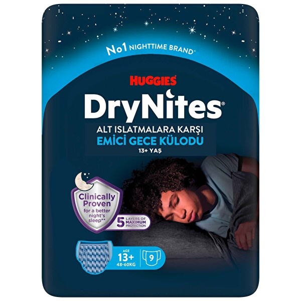 Huggies Drynites Erkek 13+ Yaş 9 Adet