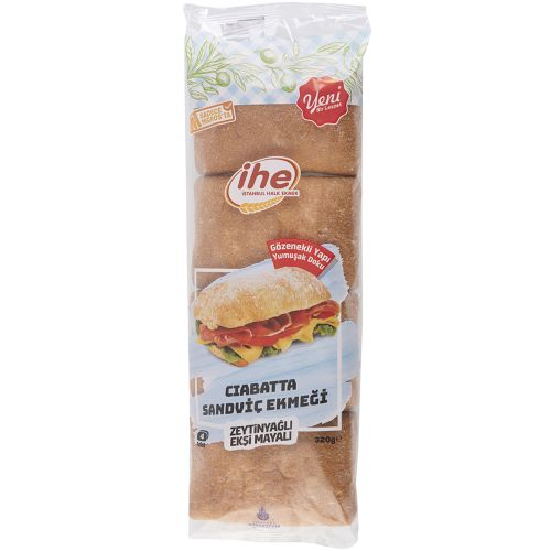 İhe Ekşi Mayalı Ciabatta Sandviç Ekmeği 4x80 Gr