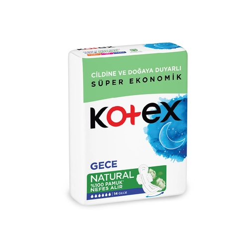 Kotex Natural Gece Hijyenik Ped 14 Adet