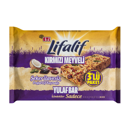 Lifalif Kırmızı Meyveli Bar 3 Adet Paket
