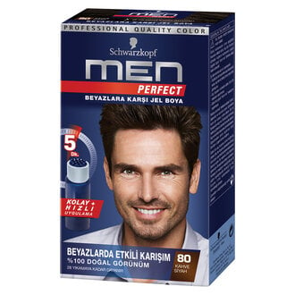 Men Perfect Erkek Saç Boyası 80 Kahve Siyah 80 Ml