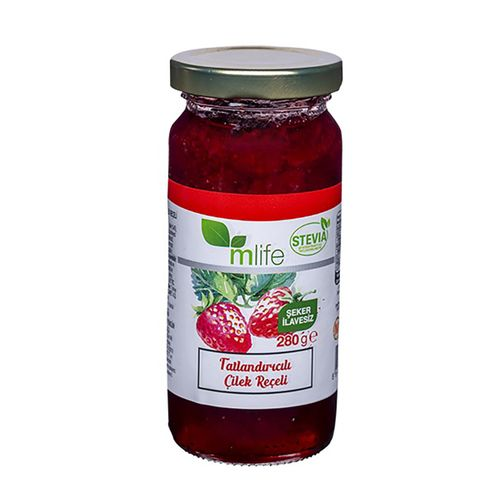 Mlife Tatlandırıcılı Çilek Reçeli 280 Gr