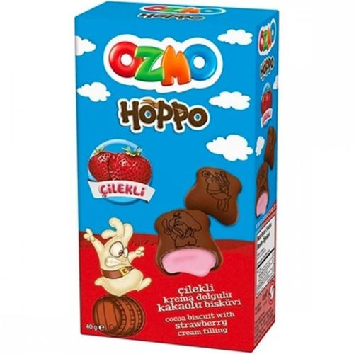 Ozmo Hoppo Bisküvi Çilek Kremalı 40 Gr