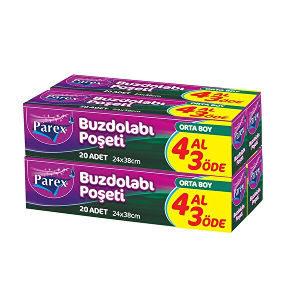 Parex Buzdolabı Poşeti Orta Boy 4 Al 3 Öde Adet