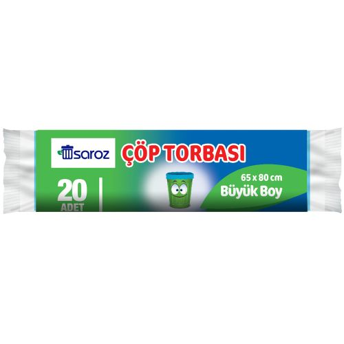 Saroz Büyük Boy Çöp Torbası 20'li 65*80 Cm