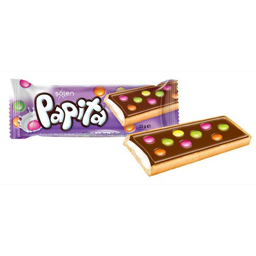 Şölen Papita Party Çikolata Kaplı Sütlü Kremalı Bisküvi 63 Gr