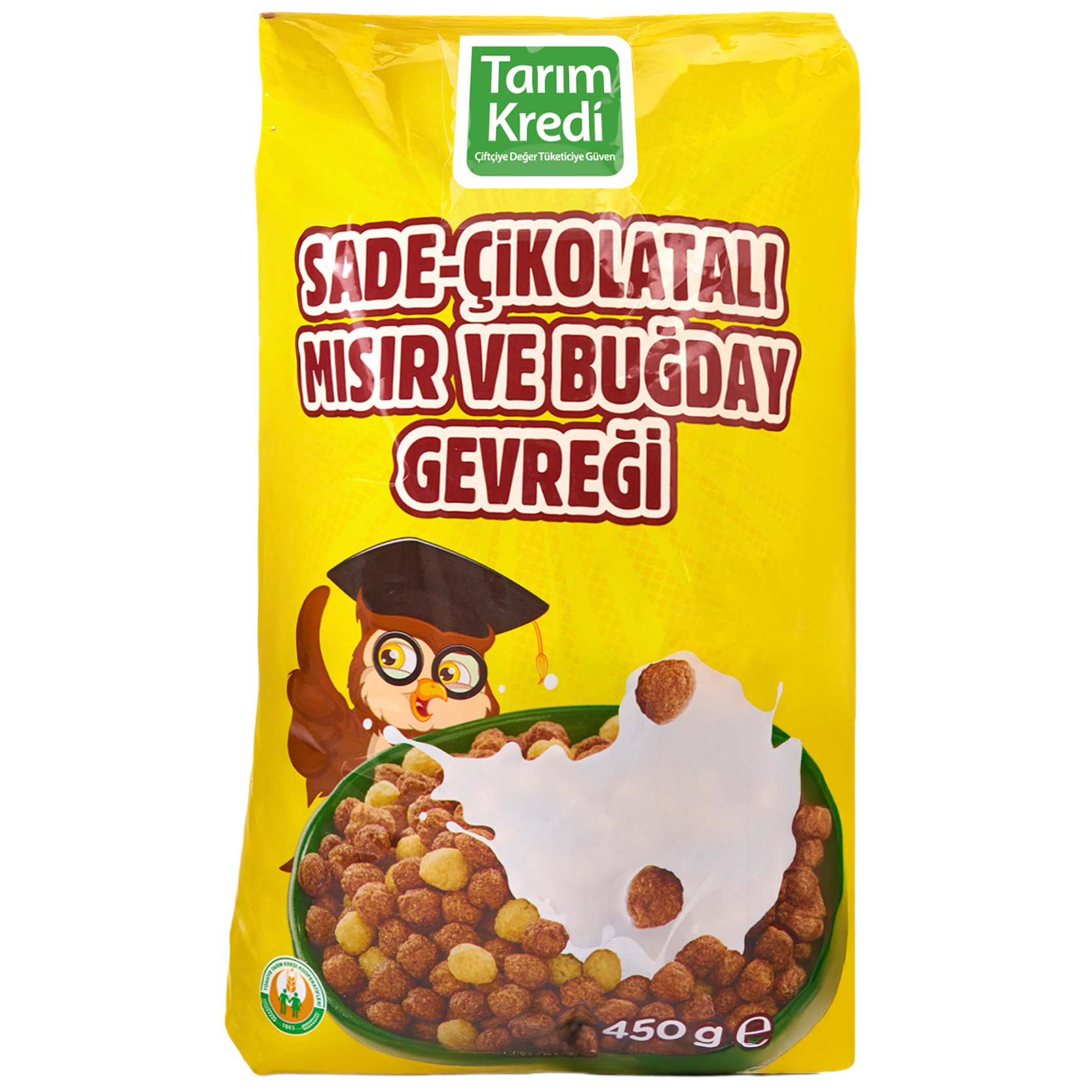 Tarım Kredi Sade Çikolatalı Mısır Ve Buğday Gevreği 450 Gr