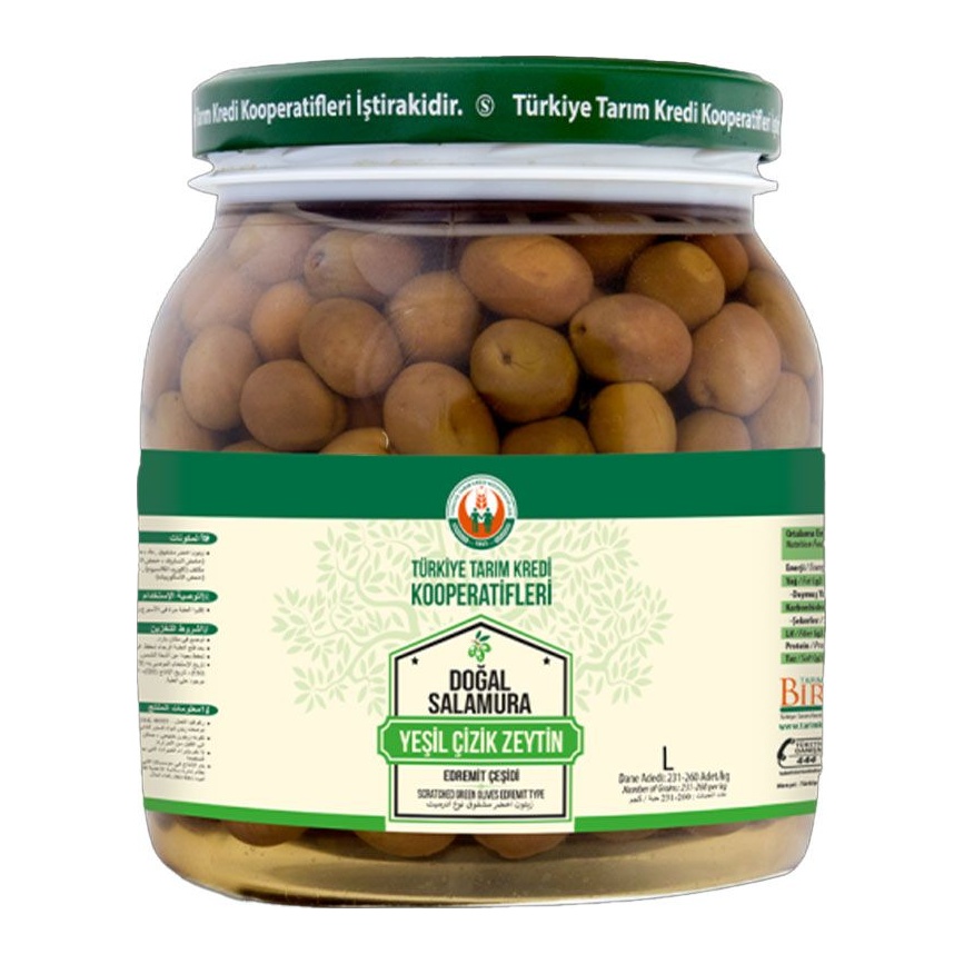 Tarım Kredi Salamura Yeşil Zeytin L-M 231-290 900 Gr