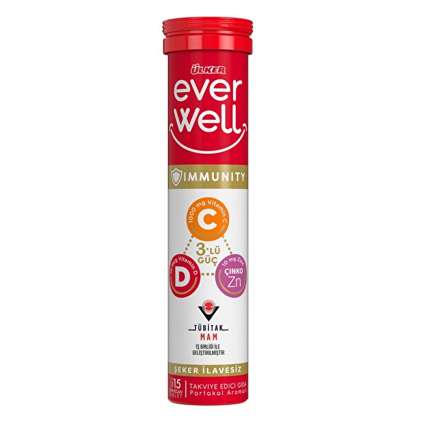 Ülker Everwell Vitamin C D Çinko Efervesan Tablet 67,5 Gr