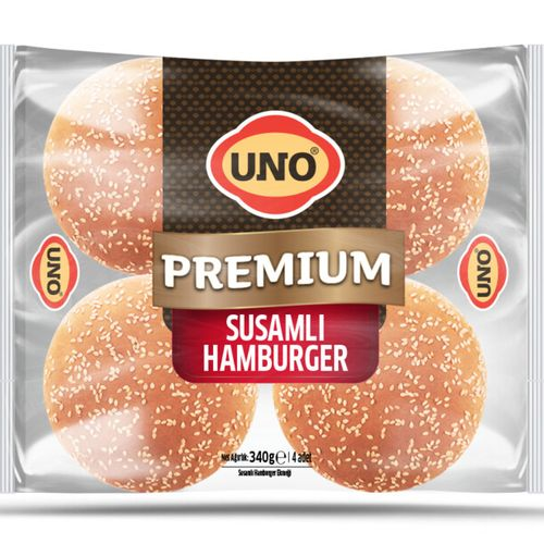 Uno Ekmek Premium Susamlı Hamburger 4lü 340 GR